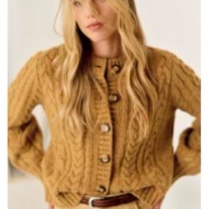 Sezane ANDINA cardigan ochre